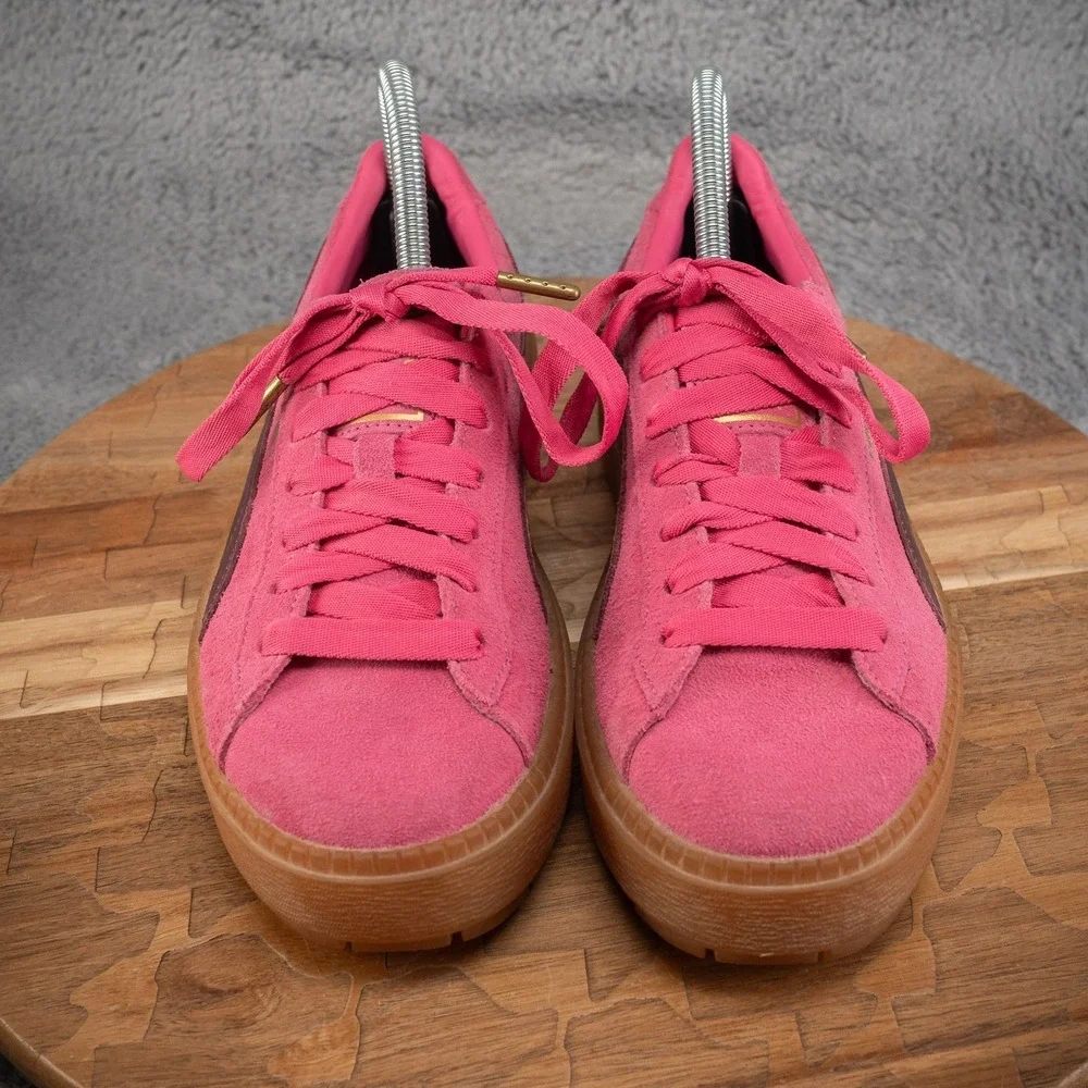 Puma Platform Trace‎ Block Suede Sz 8 Rose Winetasting 367057-02 Sneakers